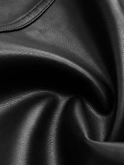 Outlet Button Clasp PU Leather Jacket Outerwear|Jackets