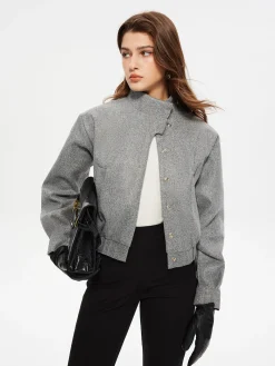 New Button Clasp Short Blazer Outerwear|Blazers