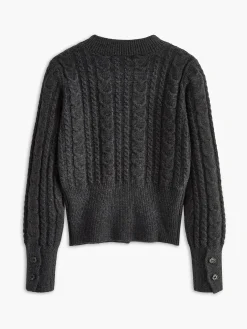 Hot Button Corset Cable Knit Top Knitwear|Tops