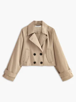 Button Crop Jacket Outerwear|Crop Tops