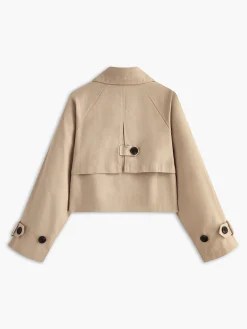 Button Crop Jacket Outerwear|Crop Tops