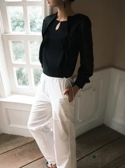 Outlet Button Cutout 2 in 1 Blouse Blouses & Shirts|Tops