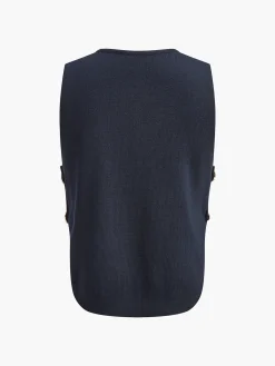 Sale Button Decor Slit Sweater Vest Sweater Vests|Sweaters & Cardigans