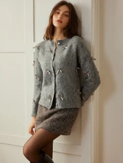 Best Button Down Bow-Decor Cardigan Cardigans|Sweaters & Cardigans