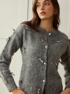 Best Button Down Bow-Decor Cardigan Cardigans|Sweaters & Cardigans