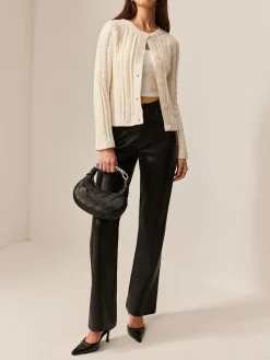 Sale Button Down Cable Knit Outerwear Sweater Tops|Outerwear