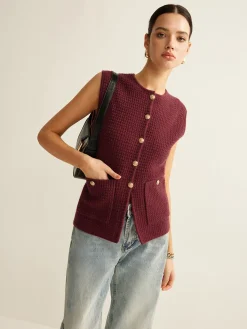 New Button Down Cozy Sweater Vest Sweater Vests|Sweaters & Cardigans