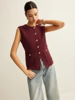 New Button Down Cozy Sweater Vest Sweater Vests|Sweaters & Cardigans