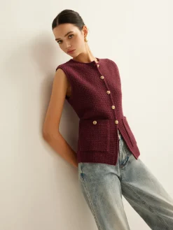 New Button Down Cozy Sweater Vest Sweater Vests|Sweaters & Cardigans