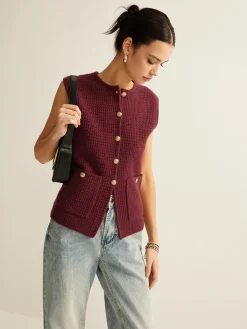 New Button Down Cozy Sweater Vest Sweater Vests|Sweaters & Cardigans