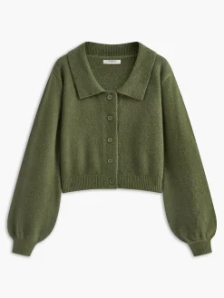 Sale Button Down Lapel Short Cardigan Cardigans|Sweaters & Cardigans