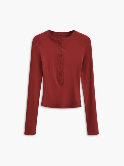 Discount Button Down Long Sleeve Crop Shirt Sweater Tops|Crop Tops