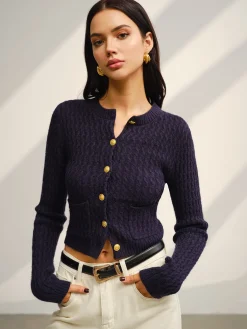 Online Button Down Petite Cardigan Knitwear|Tops