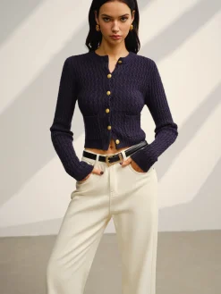 Online Button Down Petite Cardigan Knitwear|Tops
