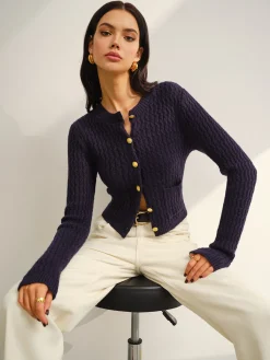 Online Button Down Petite Cardigan Knitwear|Tops
