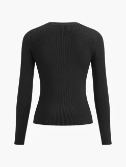 Discount Button Down Skinny Knit Top Sweater Tops|Sweaters & Cardigans