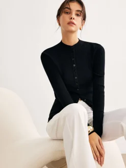 Outlet Button Down Skinny Knit Top Sweater Tops|Sweaters & Cardigans