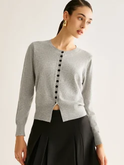 New Button Down Slit Jersey Cardigan Cardigans|Sweaters & Cardigans