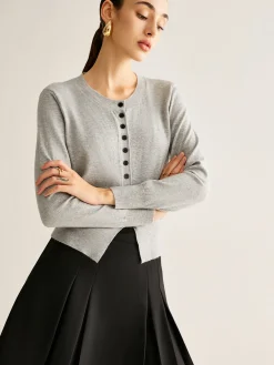 New Button Down Slit Jersey Cardigan Cardigans|Sweaters & Cardigans