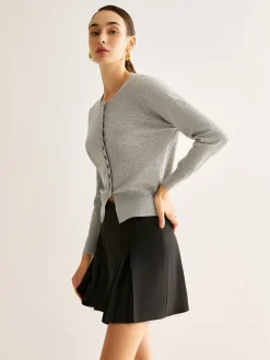 New Button Down Slit Jersey Cardigan Cardigans|Sweaters & Cardigans