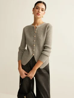 Discount Button Down Split Cardigan Cardigans|Sweaters & Cardigans
