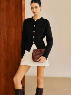 Discount Button Down Split Sweater Sweater Tops|Sweaters & Cardigans