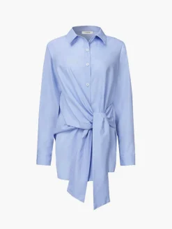 Outlet Button Down Tied Long Shirt Blouses & Shirts|Tops