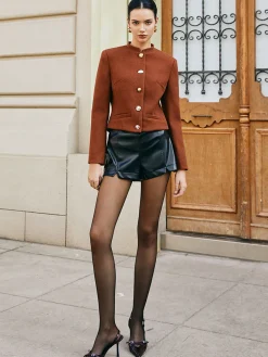 Best Button Down Tweed Short Coat Outerwear|Coats