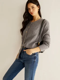 Discount Button Down Twist Slim Cardigan Cardigans|Sweaters & Cardigans