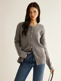Discount Button Down Twist Slim Cardigan Cardigans|Sweaters & Cardigans