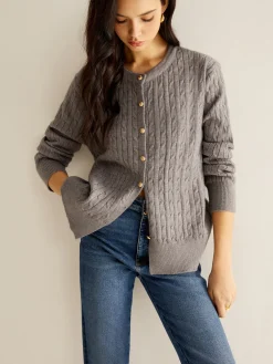Discount Button Down Twist Slim Cardigan Cardigans|Sweaters & Cardigans