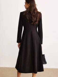 Hot Button Lapel Long Blazer Outerwear|Blazers