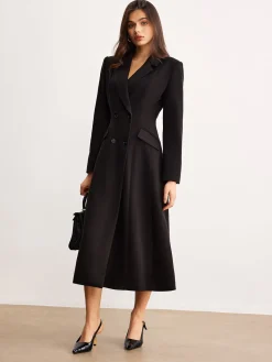 Hot Button Lapel Long Blazer Outerwear|Blazers