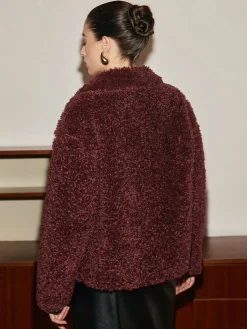 Discount Button Lapel Teddy Jacket Outerwear|Jackets