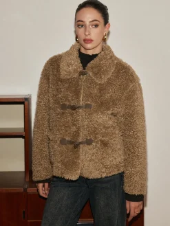 Discount Button Lapel Teddy Jacket Outerwear|Jackets