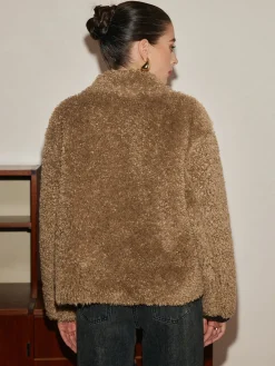 Discount Button Lapel Teddy Jacket Outerwear|Jackets