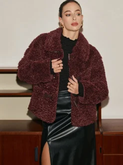 Discount Button Lapel Teddy Jacket Outerwear|Jackets