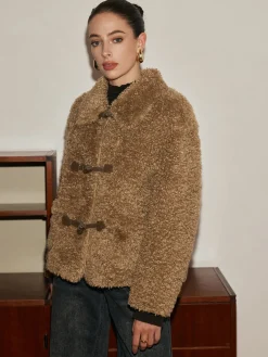 Discount Button Lapel Teddy Jacket Outerwear|Jackets