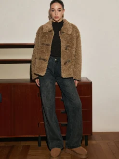 Discount Button Lapel Teddy Jacket Outerwear|Jackets