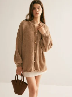 Clearance Button Loose Soft Cardigan Cardigans|Sweaters & Cardigans
