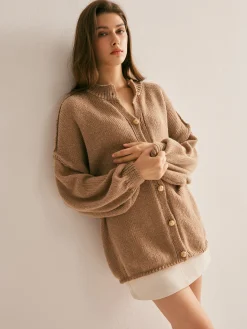 Clearance Button Loose Soft Cardigan Cardigans|Sweaters & Cardigans