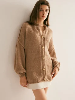 Clearance Button Loose Soft Cardigan Cardigans|Sweaters & Cardigans