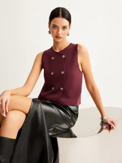 Online Button Petite Sweater Vest Sweater Vests|Sweaters & Cardigans