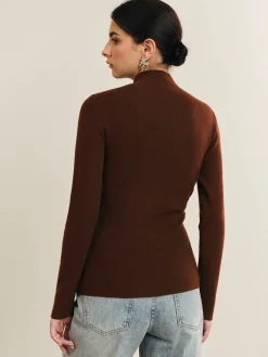 Discount Button Pleated Split Knit Top Sweater Tops|Sweaters & Cardigans