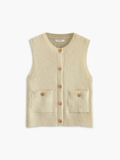 Button Pockets Sweater Vest Sweater Vests|Sweaters & Cardigans