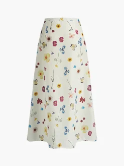 Button Print Straight Skirt Skirts|Bottoms