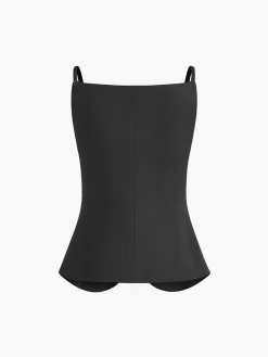 Sale Button Split Cami Vest Outerwear|Vests
