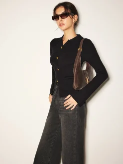 Discount Button Split Slim Polo Sweater Sweater Tops|Sweaters & Cardigans
