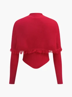 Outlet Button Tassel Sweater Co-ords Sweater Tops|Sweaters & Cardigans