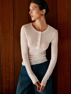 Hot Button Thin Cozy Knit Top Sweater Tops|Sweaters & Cardigans